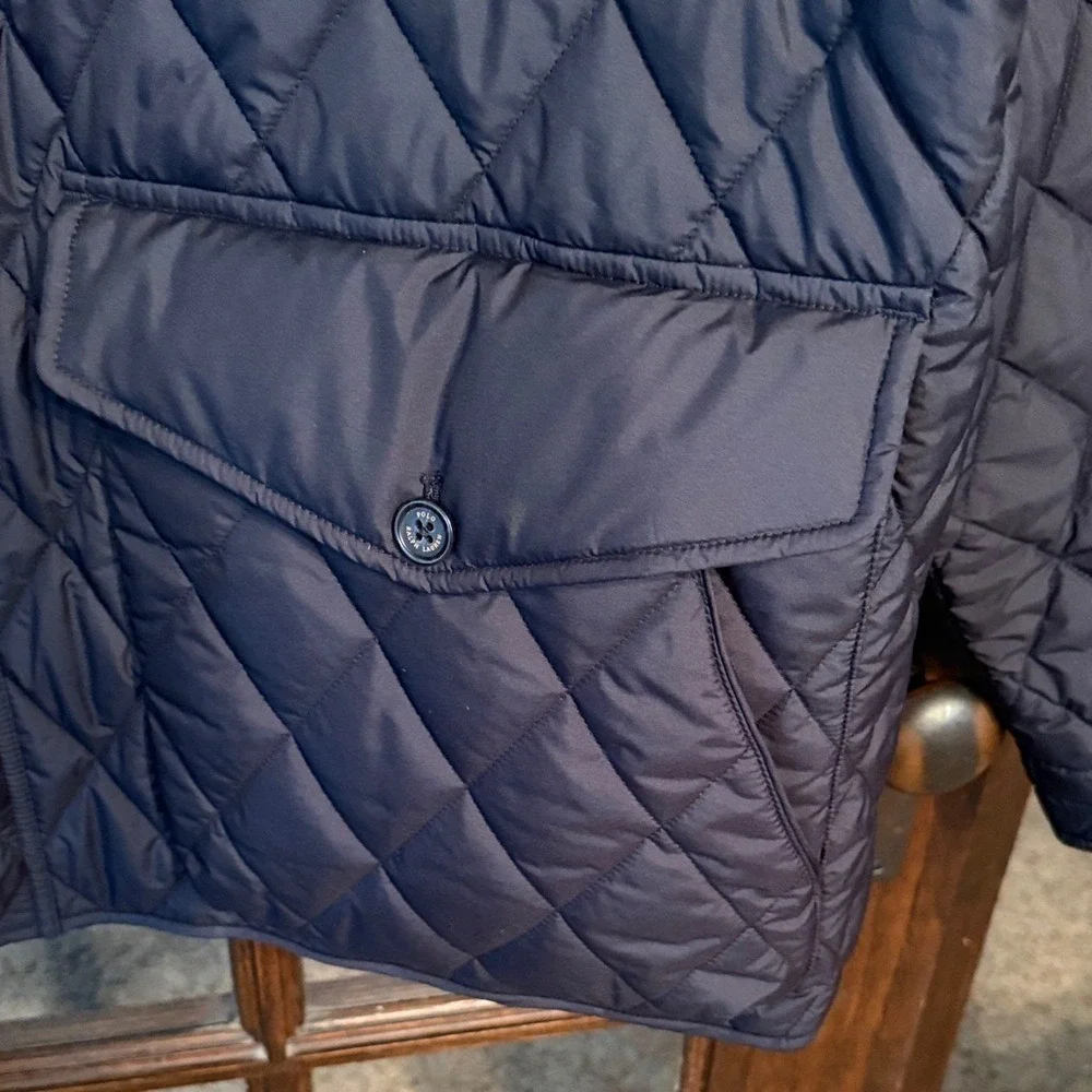 Polo Ralph Lauren Mens Quilted Barn Jacket Navy Blue Corduroy Trim 3XB Big Tall